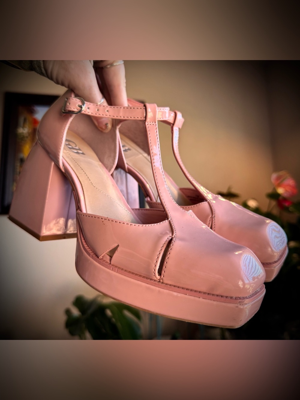 Gianni Bini Pink Patent Leather Ballet Platform Heels 7